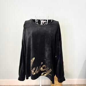 Vintage y2k juicy couture black oversized velour sweatshirt hoodie